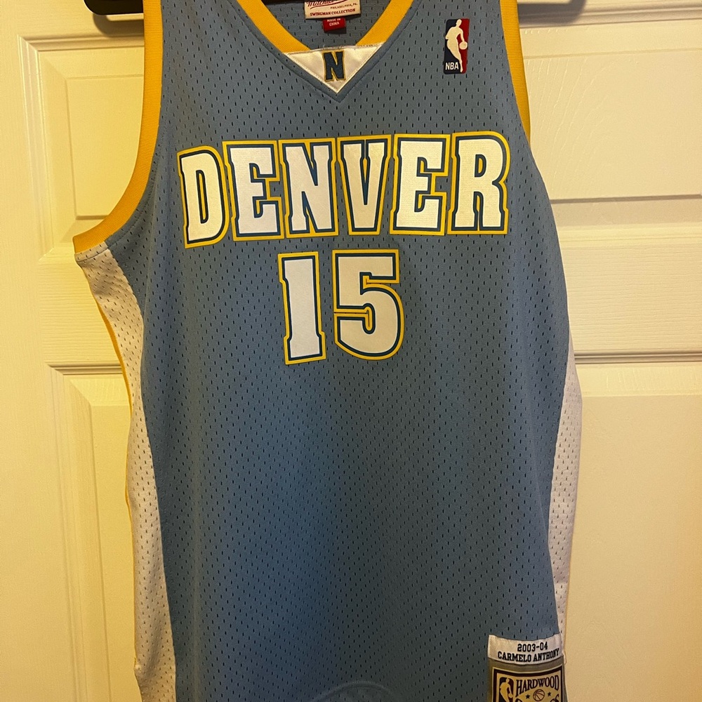 Mitchell & Ness Perforated Blue Jersey with Yellow Trim